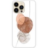 Apple Siliconen hoesje compatibel met iPhone 14 Pro Max One line bruin