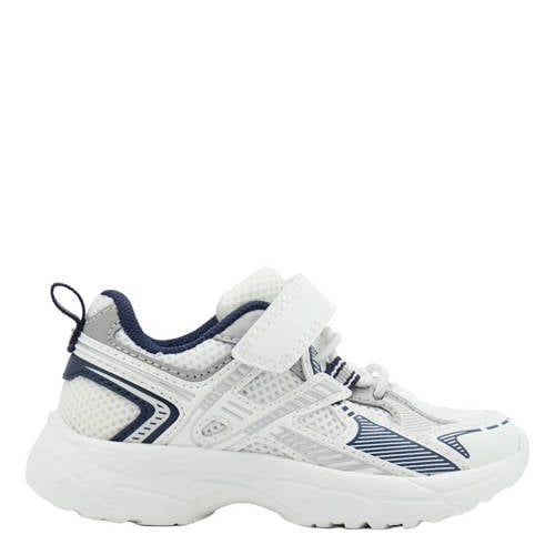Vty Imitatieleren Sneakers - Wit/Donkerblauw