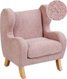 Beliani FARUM Kinderfauteuil Lichtroze Bouclé
