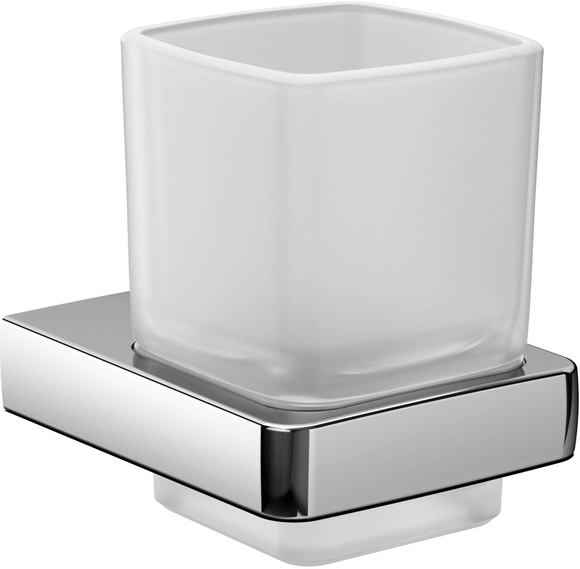 Emco Trend glashouder met gesatineerd glas Chroom - 8 cm