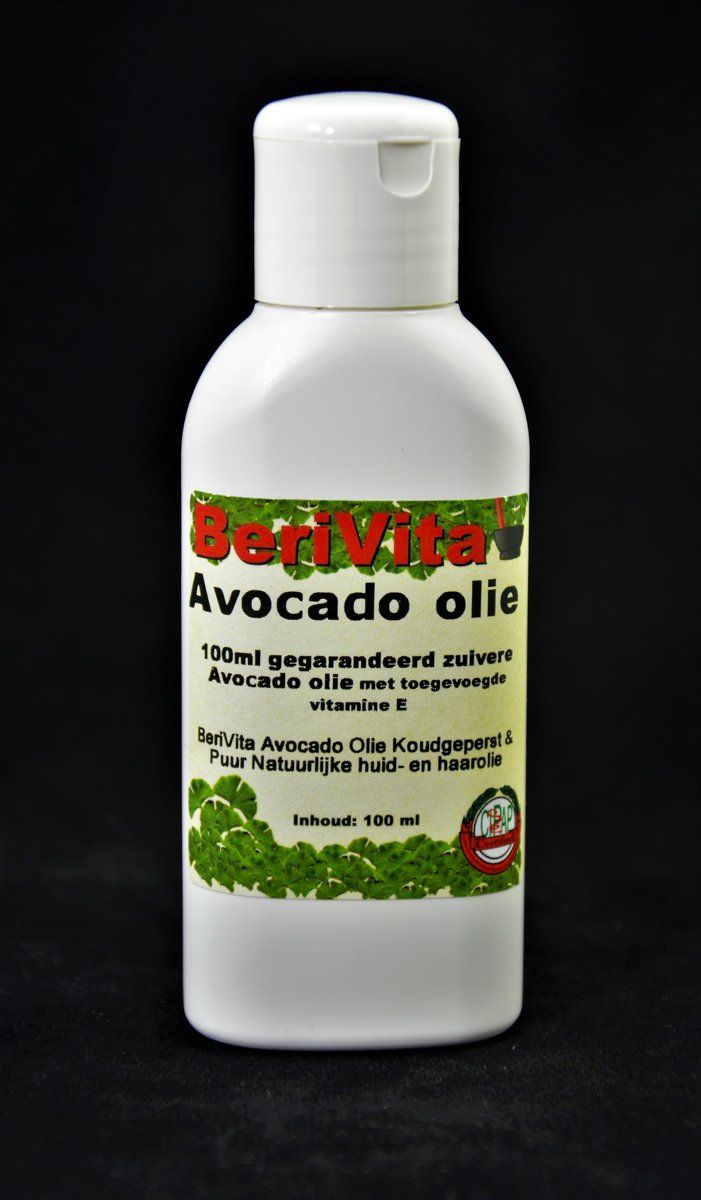 Berivita Avocado Olie Puur 100ml - Huid & Haar - Koudgeperst