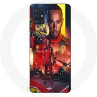 Maniacase Samsung Galaxy A51 4G Lewis Hamilton Scuderia Ferrari F1 Officiële Hoesje