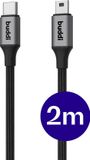 Buddi Flex USB-C naar Mini-USB Kabel