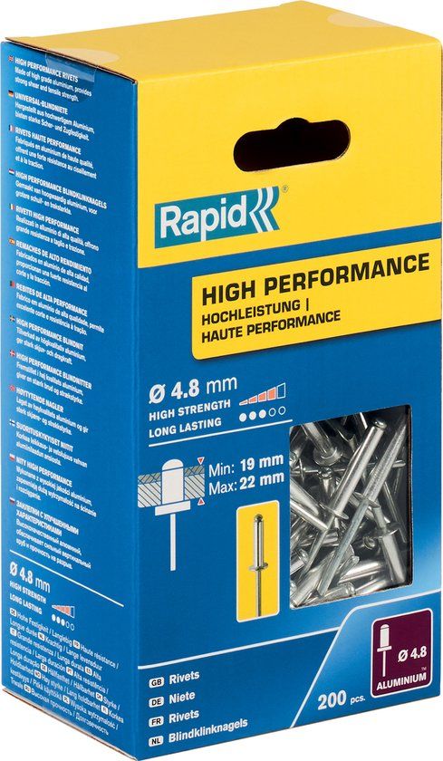 Rapid High Performance blindklinknagels | 4,8x25mm | 200 st | Box