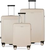 Bugatti Linea 4 wielen Kofferset 3-delig - Harde bagage - TSA slot - beige