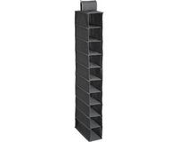 5Five Organiseur de placard - suspendu - 10 compartiments - 30 x 15 x 120 cm - gris