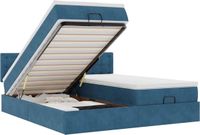 vidaXL Ottoman Bed with Mattresses and LEDs 180x200cm Velvet