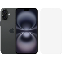 Apple iPhone 16 Plus 128GB Zwart + BlueBuilt Screenprotector Glas
