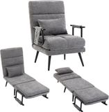 HOMCOM Slaapfauteuil - Chenille - Grijs