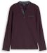 Tom Tailor Serafino T-shirt met lange mouwen en borstzak - Maat XXXL - pear red navy injected stripe