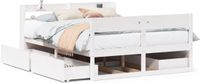 vidaXL Bedframe zonder matras massief grenenhout wit 150x200 cm