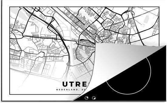 KitchenYeah® Inductie beschermer 77x51 cm - Kaart - Utrecht - Nederland - Inductie kookplaat accessoire