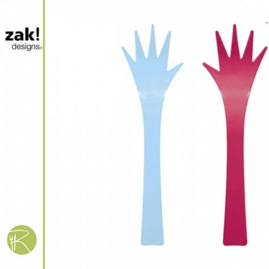 Zak!Designs Sorbet Saladebestek - Helping Hands - Licht Blauw / Paars - 32 cm - 2 Stuks
