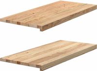 vidaXL - Vensterbanken - 2 stuks - onbehandeld - 90x40x2 cm - massief eikenhout