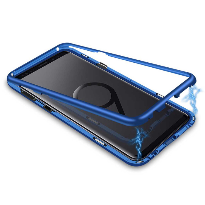 Stuff Certified Samsung Galaxy S9 Magnetisch 360° Hoesje met Tempered Glass - Full Body Cover Hoesje + Screenprotector Blauw