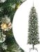 vidaXL - Kunstmatige - slanke - kerstboom - Groen - en - Wit - 240 cm