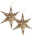 Ger Import 2x stuks décoration de Noël étoile lanternes brun clair 30 cm