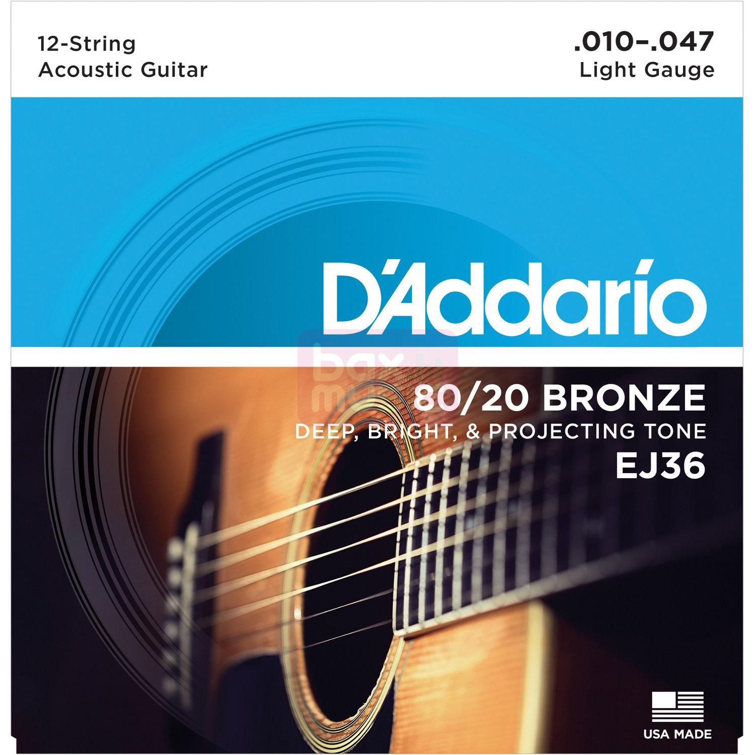 D'ADDARIO EJ36 snarenset voor 12-snarige akoestische gitaar