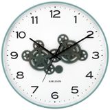 Karlsson Wandklok Open Gear - Blauw - 40.8x40.8x40.8cm - Wandklok Modern
