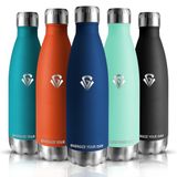 Grsta Drinkfles van roestvrij staal, 500 ml, voor kinderen, dubbelwandig, vacuüm geïsoleerd, BPA-vrij, thermosfles, duurzaam en krasbestendig, waterfles voor sport, school