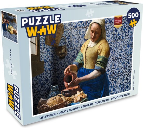 MuchoWow Puzzel Melkmeisje - Delfts Blauw - Vermeer - Legpuzzel - Puzzel 500 stukjes