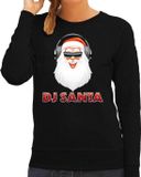 Bellatio Decorations Shoppartners Bv Foute kersttrui / sweater zwart DJ santa met koptelefoon techno / house / hardstyle/ r&b / dubstep voor dames - kerstkleding / christmas outfit XL