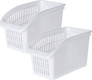Excellent Houseware Panier ouvert pour réfrigérateur/cuisine - 2x - blanc - plastique - L29 x l16 x H17 cm