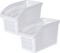 Excellent Houseware Panier ouvert pour réfrigérateur/cuisine - 2x - blanc - plastique - L29 x l16 x H17 cm