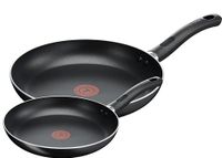 Tefal Taste Twin koekenpanset, vaatwasmachinebestendig B189S244 | 20/28cm non-stick aluminium kookgerei, alle kookplaten compatibel behalve inductie, zwart - B189S244