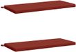 vidaXL Coussins de banc SOEST 2 pièces 100% Polyester Rouge 120 x 50 x 5 cm