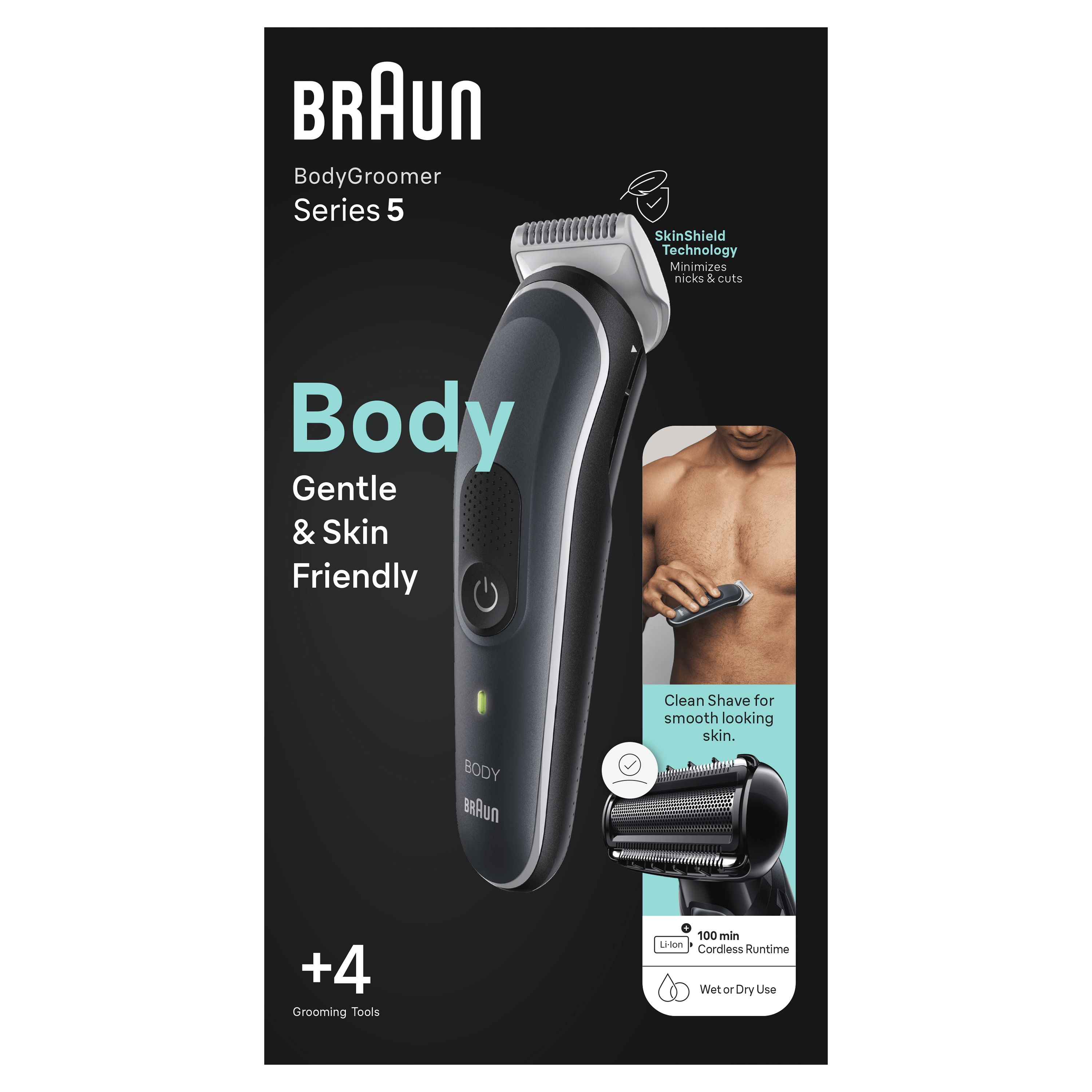 Braun Bodygroomer Series 5 BG5360 - Lichaamstrimmer voor Heren - Grijs