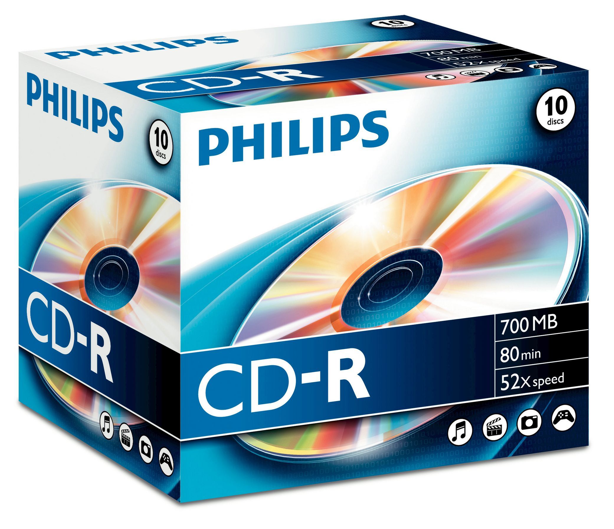 Philips CD-R - 700MB - 52x - 80min - 10 Pack