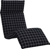 vidaXL Opvouwbare ligstoel Zwart Geruit Patroon 175x54x8,5 cm Oxford Stof