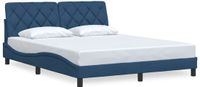 vidaXL Bedframe zonder matras stof blauw 160x200 cm