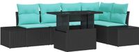 vidaXL Tuinbank Zwart en Blauw