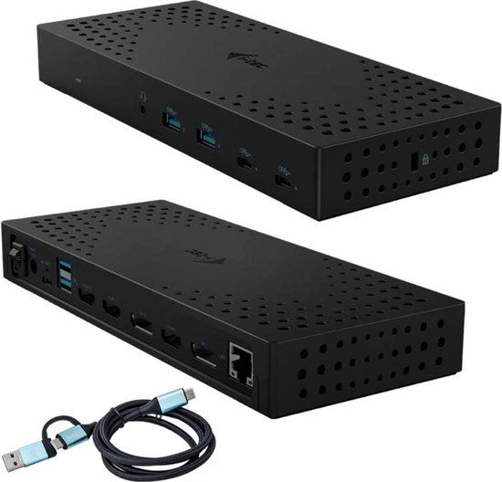 i-tec USB-C/Thunderbolt Docking Station - 3x 4K, USB-A & USB-C, Ethernet, Audio, 100W - Black