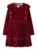NAME IT Jurk Velours Red Dahlia1