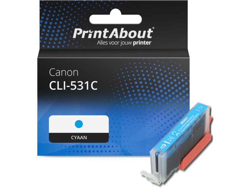 PrintAbout Inktcartridge CLI-531C Cyaan geschikt voor Canon