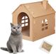 Relaxdays Kattenhuis van Karton - H46 x B36.5 x D48 cm - Lichtbruin