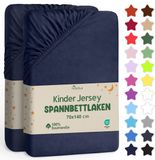 NatureMark Jersey Hoeslaken 70x140cm (2-pack) - Marineblauw