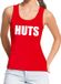 HUTS Rouge Coton Débardeur / Shirt sans manches Femme XL