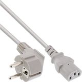InLine Apparaatsnoer met rechte C13 plug en haakse stekker - 3x 1,00mm / grijs - 5 meter