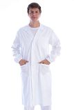 GiMa Witte mantel met automatisch, katoen/polyester, uniseks, laboratorium, arts, gezondheidszorg, professioneel dragen, XS, wit, 1