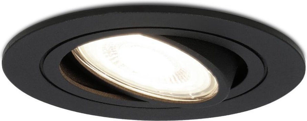 Lightexpert LED Inbouwspot Zwart - Miro - 5W - IP20 - 4000K - Dimbaar & Kantelbaar