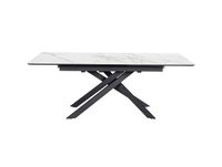 Icecat Table à manger extensible 6/8 couverts en céramique effet marbre blanc
