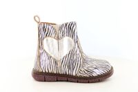 Bisgaard Maggie Enkellaarzen Goud Leer Zebraprint Ritssluiting Kinderen