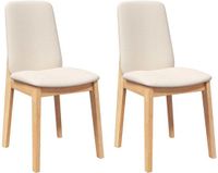 vidaXL Eetkamerstoelen met kussens 2 st massief hout rubber