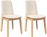 vidaXL Eetkamerstoelen met kussens 2 st massief hout rubber