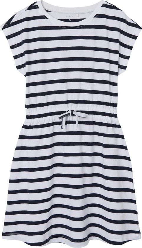 NAME IT NKFMIE SS DRESS NOOS Meisjes Jurk - Maat 104 - Dark Sapphire;Y/D Stripes