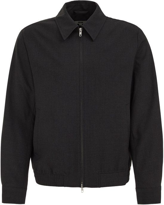 WE Fashion Heren slim fit jack donkergrijs